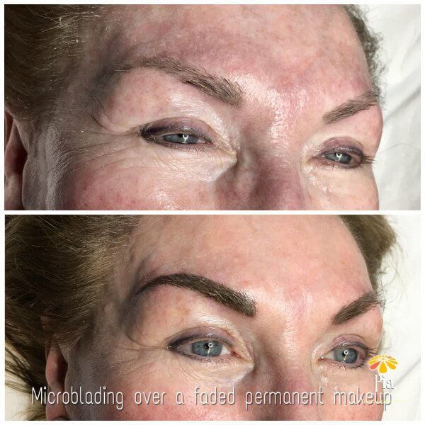 Microblading Over Faded Permanent Makeup!