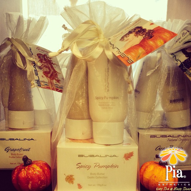 Pumpkin Spice Sugar Rubs and Lotions from Bubalina! Pumpkin Spice Services at all Pias locations